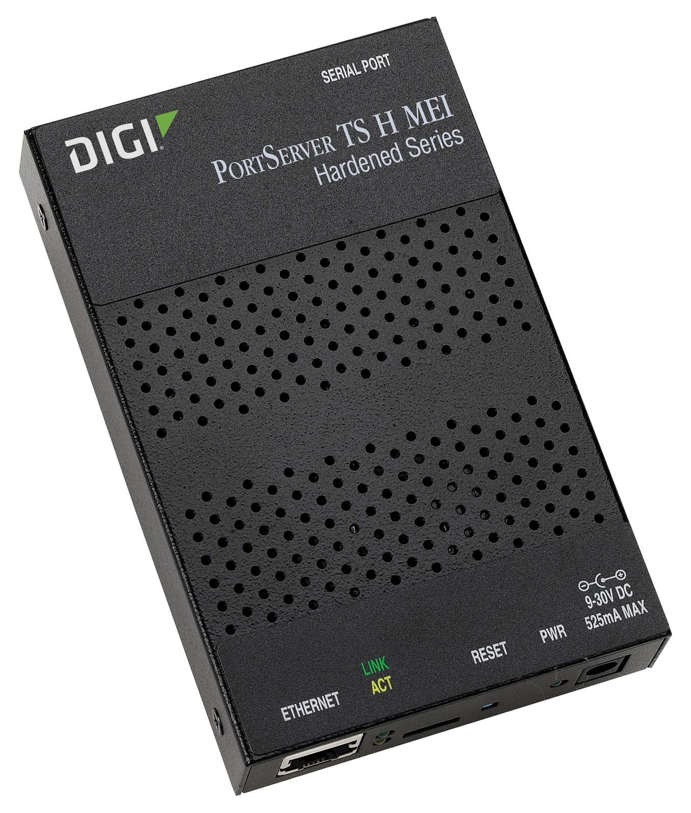 Digi PortServer TS H MEI 4 port extended temp/hardened RS-232/422/485 RJ-45 Serial to Ethernet Device Server, 9-30VDC