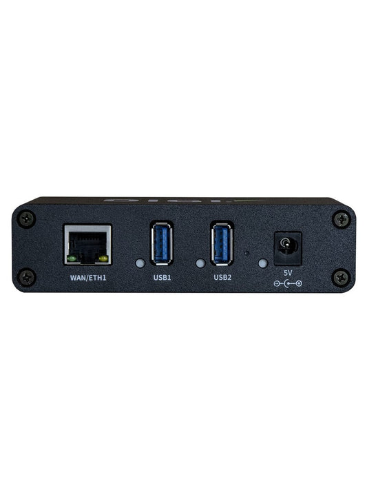 Digi AnywhereUSB 2 Plus, 2 port USB over IP Remote USB 3.1 Hub with 2 type A USB connectors, 10/100/1G Ethernet, (requires external 5VDC power supply, recommended power supply accessory is 76000965)