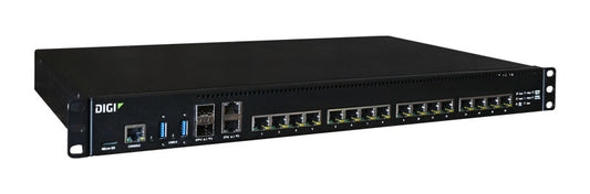 Servidor serie Connect EZ 16 MEI, 16 puertos serie RS-232/422/485, módulo CMG4 LTE CORE, alimentación CA dual, cables de alimentación de EE. UU.