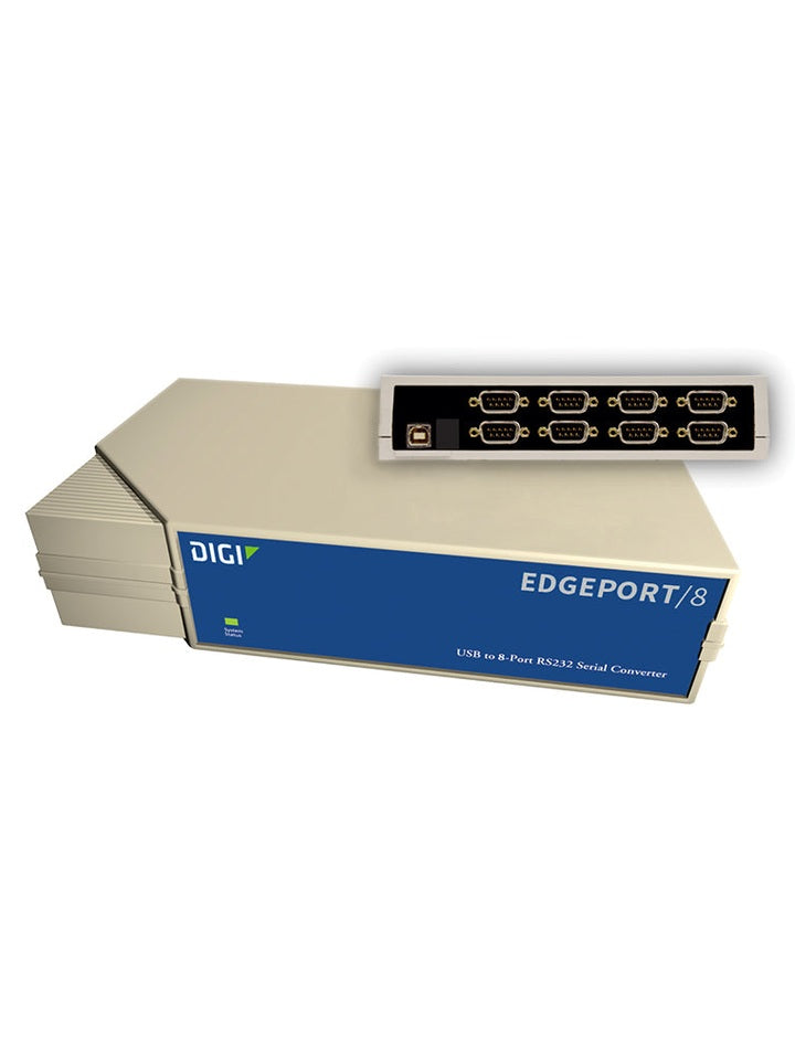 Digi Edgeport/8; 8 port RS232 DB-9 To USB Converter; (includes 1 meter A to B USB cable); Replaces 301-1002-08