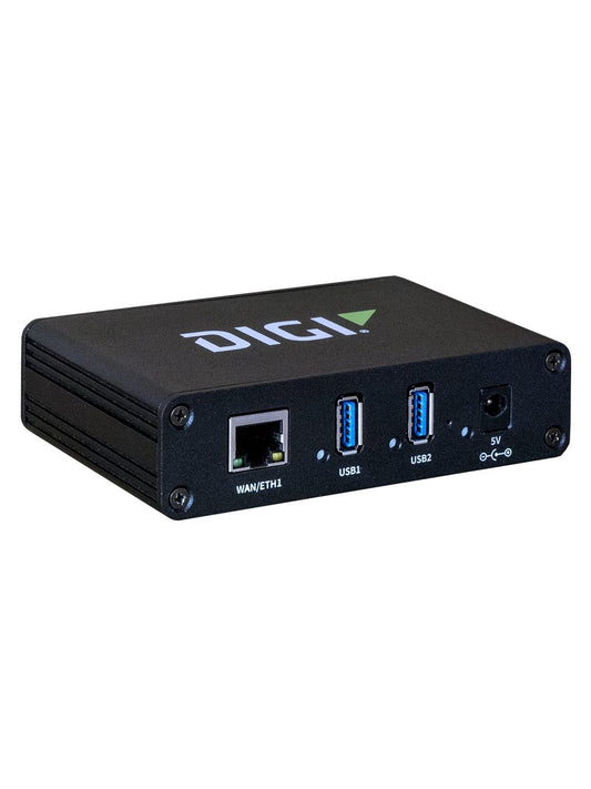Digi AnywhereUSB 2 Plus, 2 port USB over IP Remote USB 3.1 Hub with 2 type A USB connectors, 10/100/1G Ethernet, (requires external 5VDC power supply, recommended power supply accessory is 76000965)