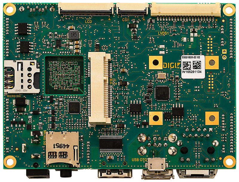 ConnectCore Wi-i.MX6 SBC, Quad, 1.2GHz, 4GB eMMC, 1GB DDR3, Wi-Fi 802.11ac, BT 5.0, -20-70C