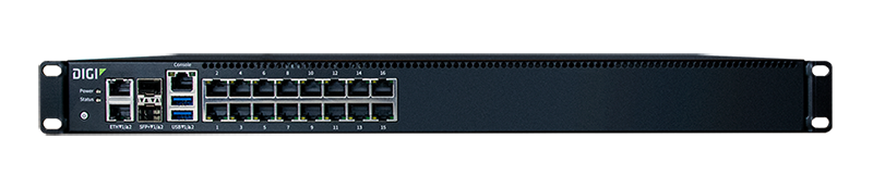 Digi Connect IT 16, 16 port Console Access Server (requires ITPS-PSIK or ITPS-PSEK power supply kit), supports use of optional Cellular CORE Module