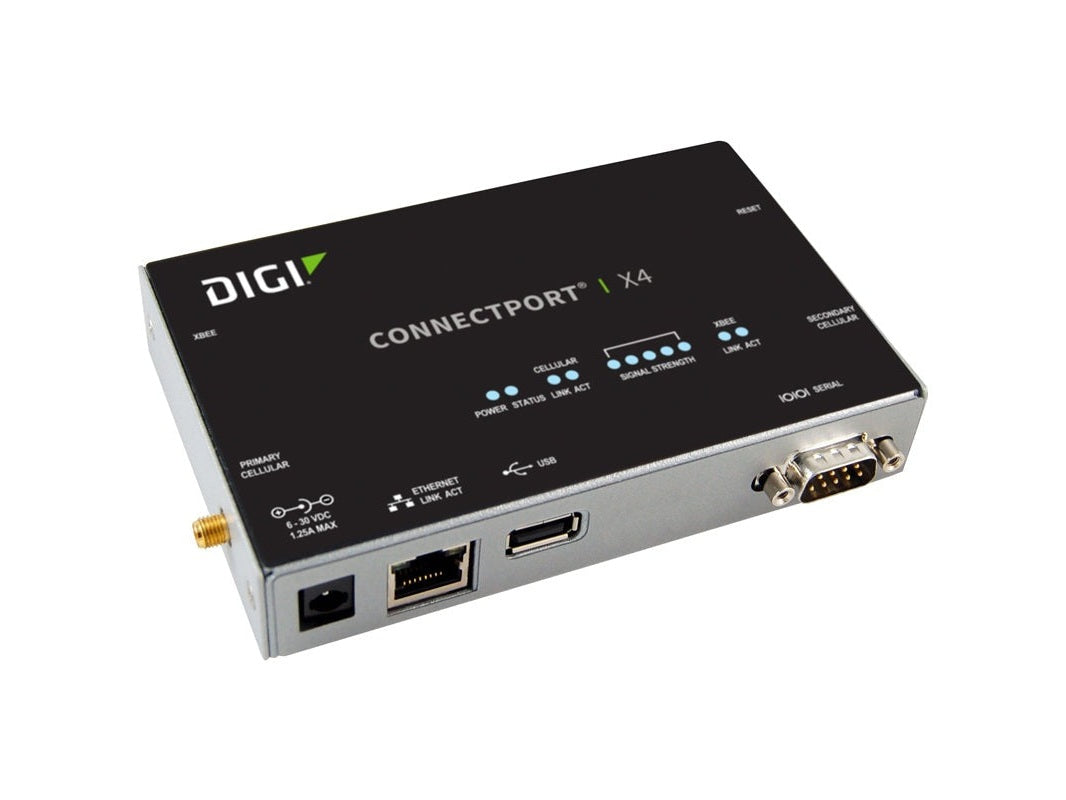 ConnectPort X4 - XBee (ZigBee S2B) to Ethernet. Serial (RS-232), Security (5 VPN tunnels and encryption). Includes: US power supply, antennas.