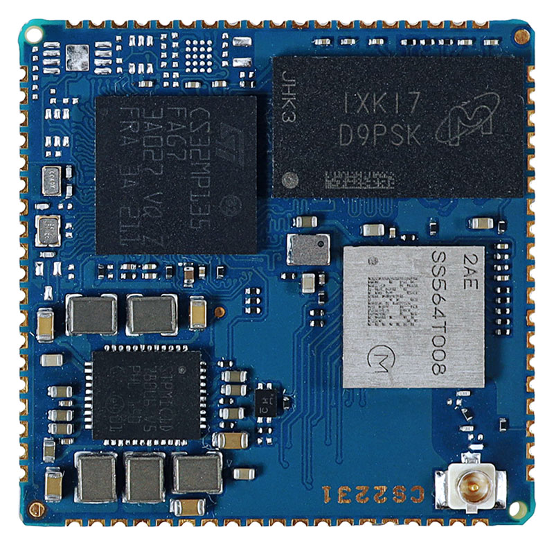 ConnectCore MP133, STM32MP133, Single 650MHz, 256MB SLC NAND, 256MB DDR3, 2xGbE, 802.11a/b/g/n/ac 1x1, Bluetooth 5.2, -40/+85C
