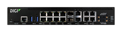 Connect EZ 8 MEI I/O SW Serial Server, 8 RS-232 Serial Ports, Digital and Analog IO, Ethernet Switch, EU Power Cord
