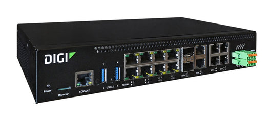 Connect EZ 8 MEI I/O SW Serial Server, 8 RS-232 Serial Ports, Digital and Analog IO, Ethernet Switch, CMG4 LTE CORE Module, No Power Cord