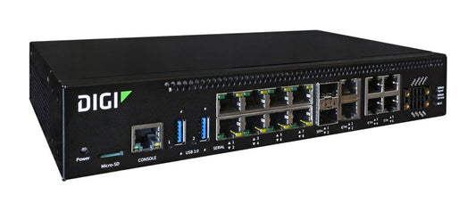 Connect EZ 8 MEI I/O SW Serial Server, 8 RS-232 Serial Ports, Digital and Analog IO, Ethernet Switch, US Power Cord