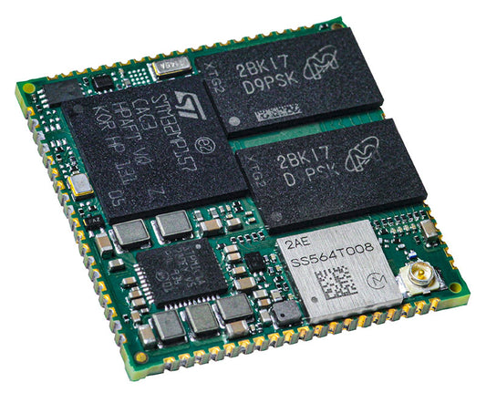 ConnectCore MP15, STM32MP157C, Dual A7, M4, GPU, 1GB SLC NAND, 1GB DDR3L, 1xGbE, 802.11a/b/g/n/ac 1x1, Bluetooth 5.2