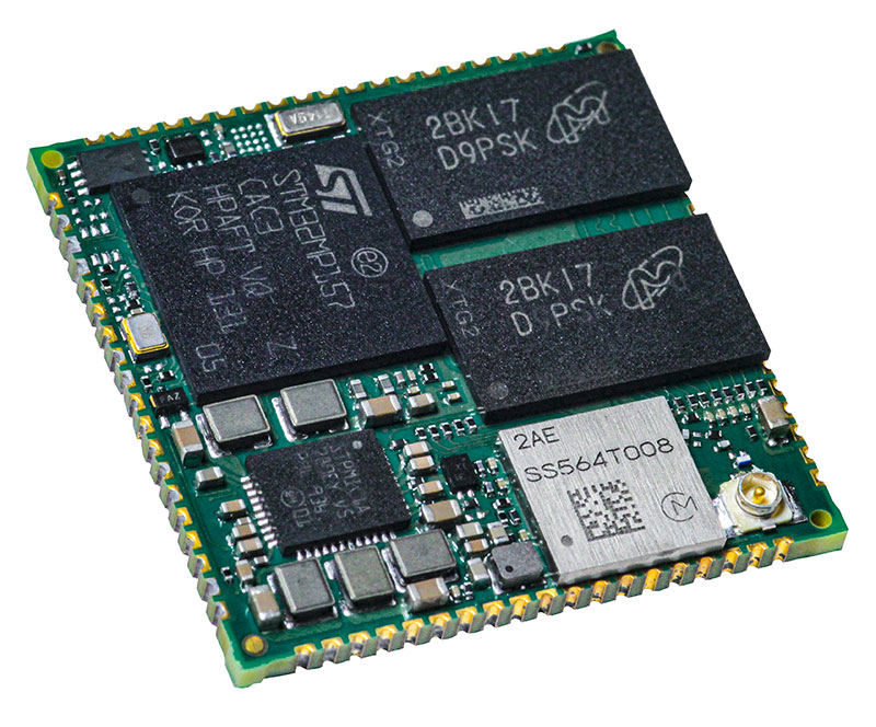 ConnectCore MP15, STM32MP157C, Dual A7, M4, GPU, 512MB SLC NAND, 512MB DDR3, 1xGbE, 802.11a/b/g/n/ac 1x1, Bluetooth 5.2