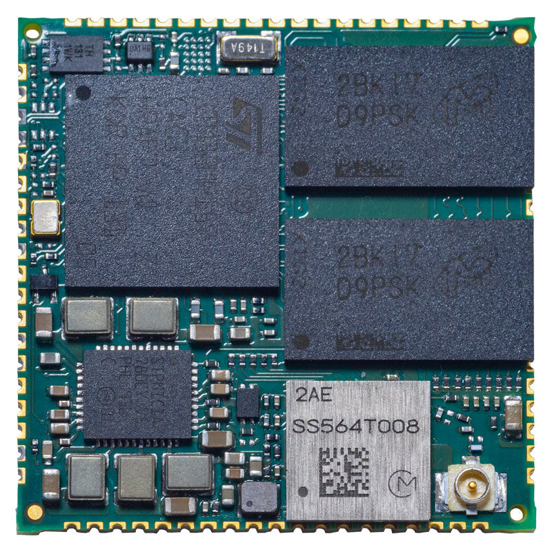ConnectCore MP15, STM32MP157C, Dual A7, M4, GPU, 1GB SLC NAND, 1GB DDR3L, 1xGbE, 802.11a/b/g/n/ac 1x1, Bluetooth 5.2