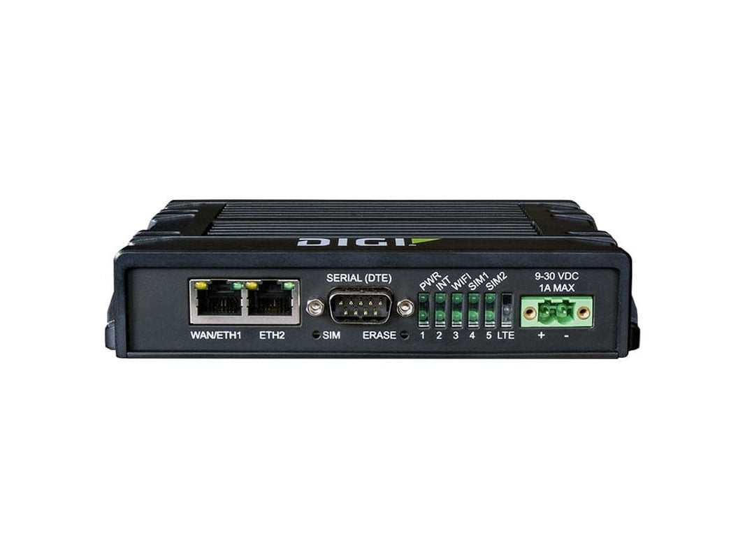 Digi IX20 - LTE Cat M1, Worldwide, Dual Ethernet, DB9M RS-232, No Accessories.