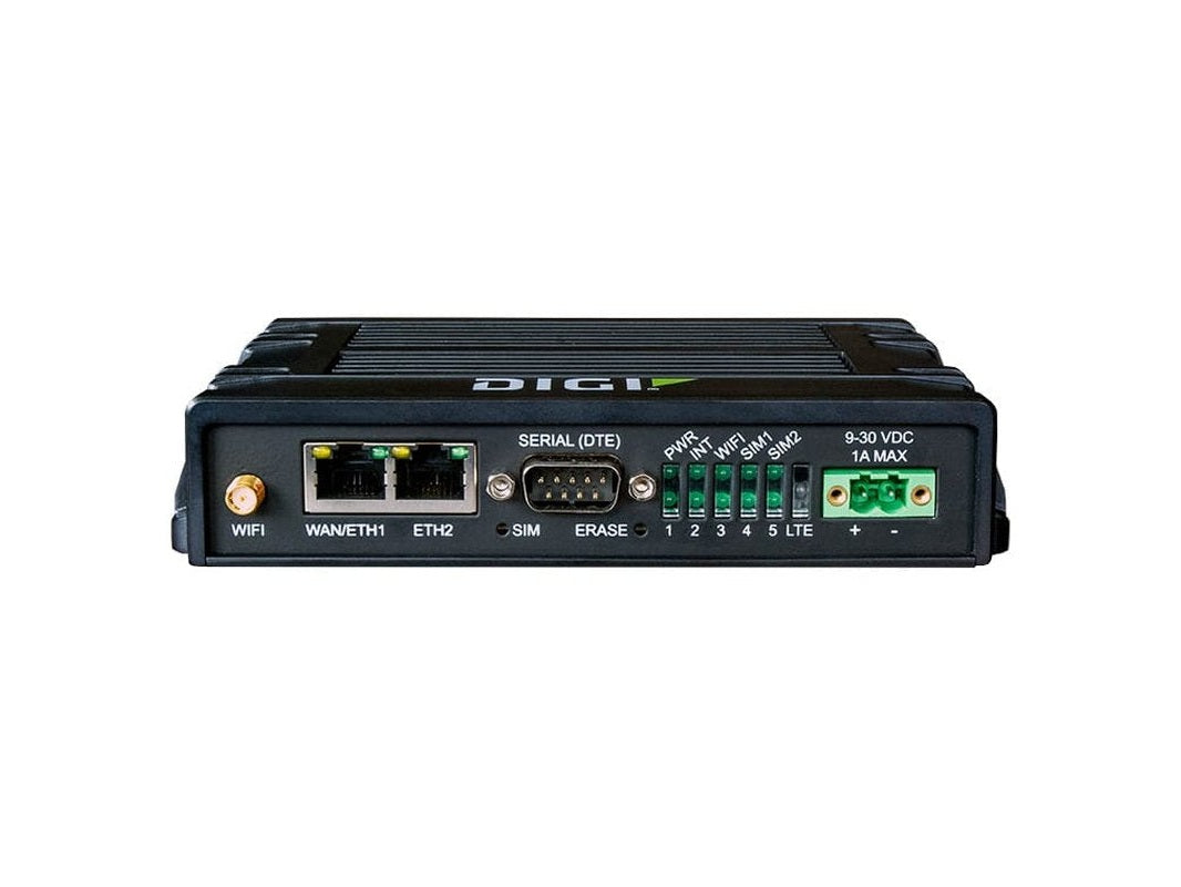 Digi IX20 - LTE Cat 4, Wi-Fi, GNSS, Worldwide, Dual Ethernet, DB9M RS-232, No Accessories.