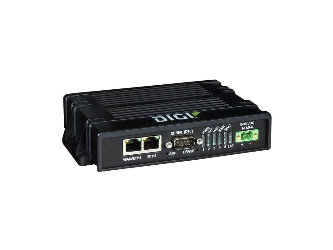 Digi IX20 - LTE Cat M1, Worldwide, Dual Ethernet, DB9M RS-232, No Accessories.