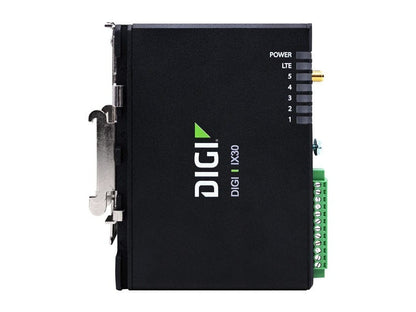 Digi IX30 - LTE Cat 4, GNSS, Worldwide, Dual Ethernet, DB9M RS-232/422/485, USB 2.0, GPIOs, No Accessories.