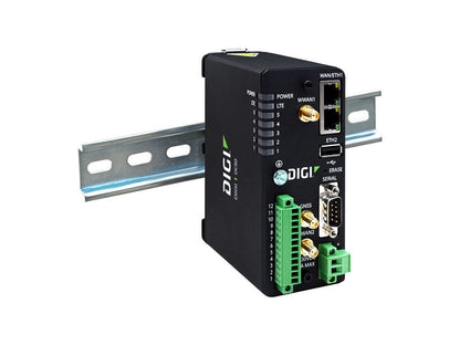 Digi IX30 - LTE Cat 4, GNSS, Worldwide, Dual Ethernet, DB9M RS-232/422/485, USB 2.0, GPIOs, No Accessories.