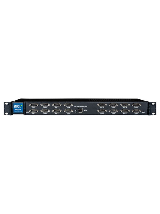 Digi Edgeport/216 2-USB 16-serial port  DB-9 Rack Mountable USB Converter w/ recessed 19" rack bracket option (includes 5V/3A center negative wall mount power supply with international power plugs and 1 meter A to B USB cable); Replaces 301-2000-10
