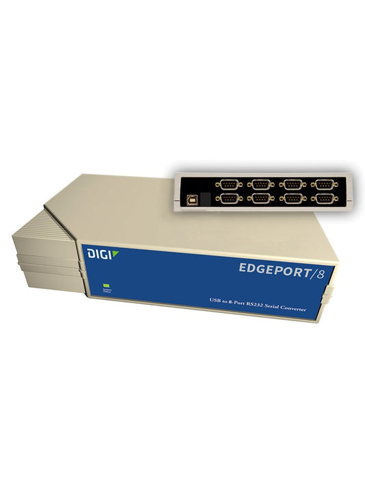 Digi Edgeport/8;  8 port  RS232 DB-9 To USB Converter; (includes 1 meter A to B USB cable); Replaces 301-1002-08