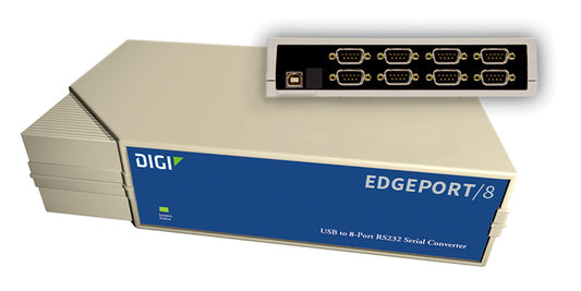 Digi Edgeport/8s; 8 port RS-232/422/485 software selectable DB-9 to USB Converter; (includes 1 meter A to B USB cable); Replaces 301-1002-98