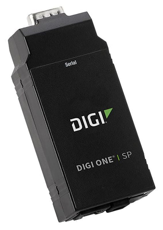 Digi One SP 1 port RS-232/422/485 DB-9 Serial to Ethernet Device Server includes 12V/.5A Wall Mount power supply with international plug kit