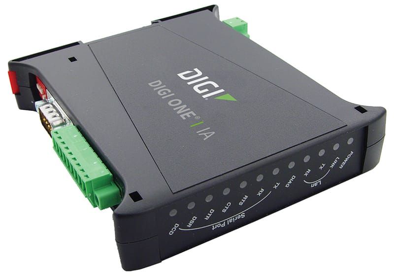 Digi One IA 1 port RS-232/422/485 Din Rail Mounted Serial to Ethernet Device Server